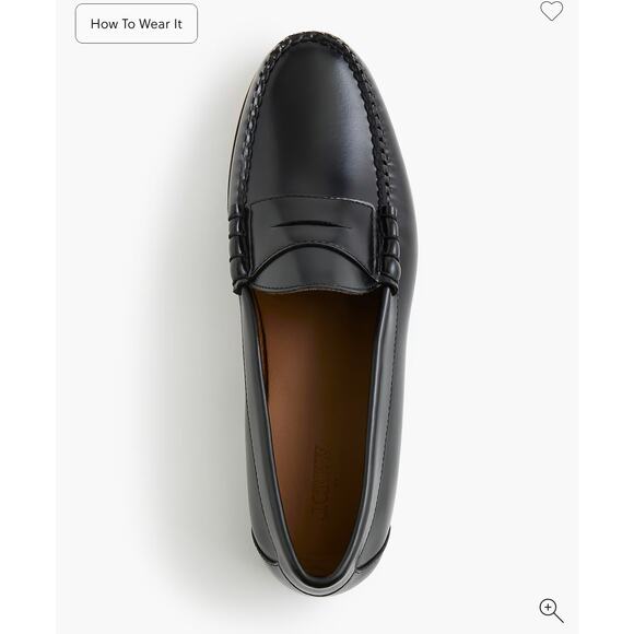 J. Crew Men\'s Penny Loafers Shoes Comfort Leather Round-Toe Black Size 10 NWOB main image 6